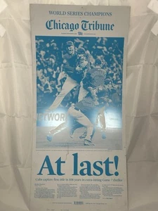 Placa de prensa del Campeonato de la Serie Mundial Chicago Tribune 3/11/2016 Chicago Cubs - Imagen 1 de 4