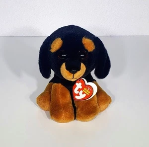 Ty Beanie Baby TREVOUR The Rottweiler Dog Plush Stuffed Animal Toy W/ Tag 6" EUC - Picture 1 of 8