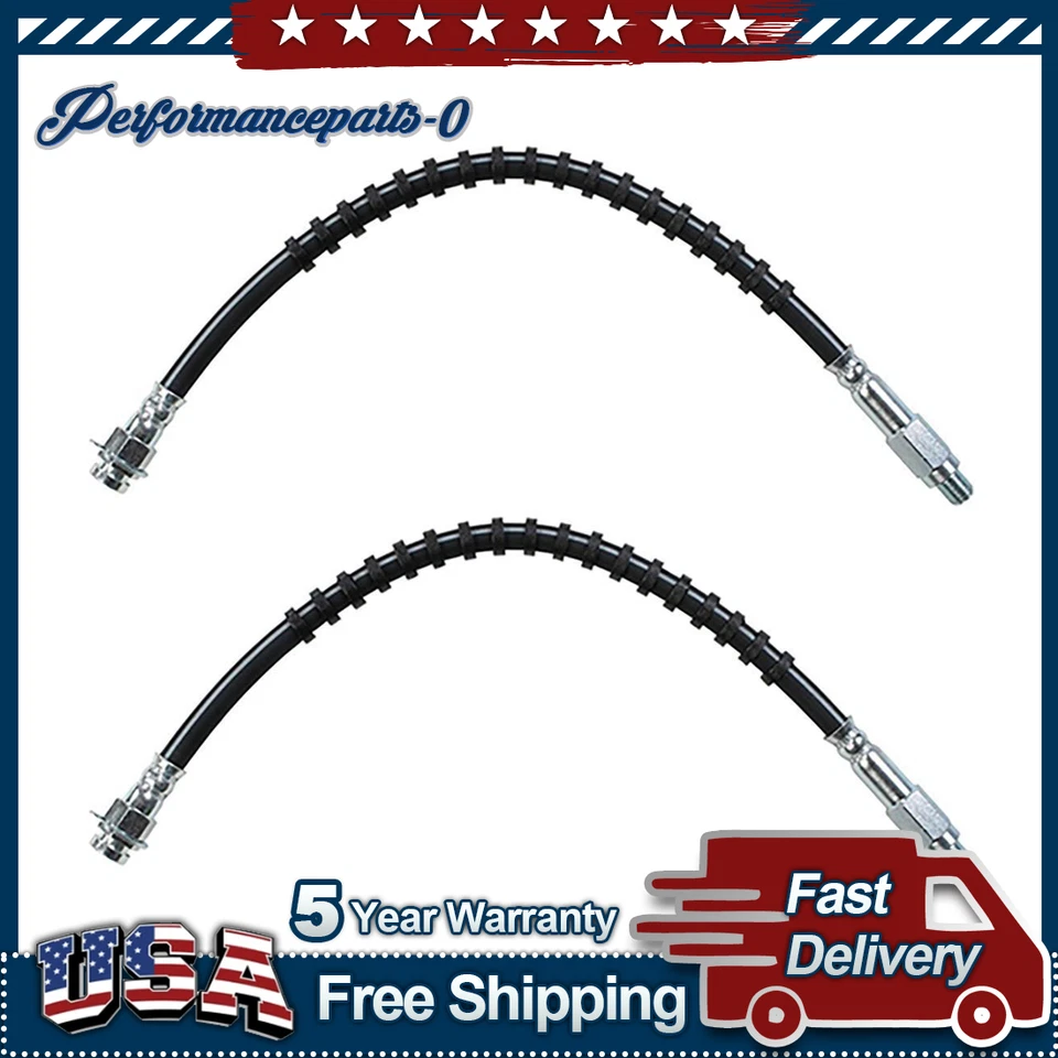Sunsong Front Brake Line Brake Hose 2x for 1974 till 1978 Ford Mustang II - Image 1 of 3