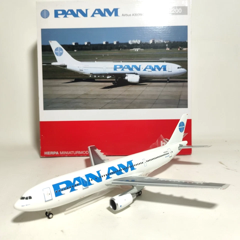 Herpa 1:200 Pan Am N202PA Airbus A300 B4 Clipper America Livery Limited 555524 Foto 1 de 4