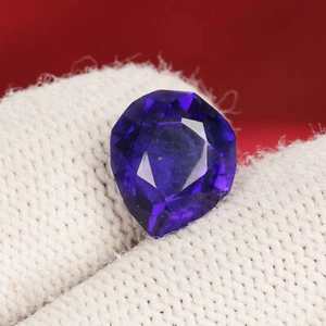 7 Carat Bold Pear Shape Violet Color Lab Created Amethyst Gemstone For Necklace - Picture 1 of 5