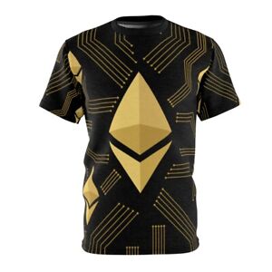 Ethereum T-Shirt Gold Logo Network Crypto Currency ETH Coin All Over Print Shirt