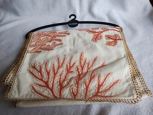 Pier 1 Needle Work Coral & Sea Plants 72" x 13" Fabric Table Runner New See Pics - Picture 1 of 7