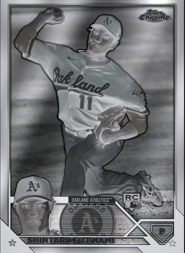 [DIGITAL] Topps Bunt - Shintaro Fujinami Topps Chrome 23 S1 -  Black White Base - Image 1 of 1