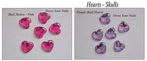HERZ Cabochon Flatback 3D Acryl Diamant TOTENKOPF Basteln Dekoration Rosa/Lila - Bild 1 von 5