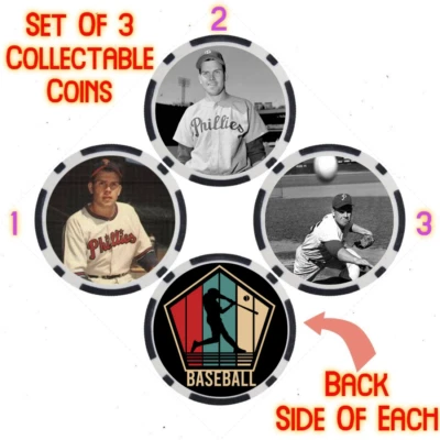 ROBIN ROBERTS - LEGENDARY BASEBALL PLAYER - COLLECTABLE COIN SET - Image 1 of 2