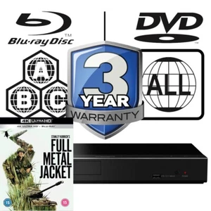 Panasonic Blu-ray Player DP-UB450 All Zone MultiRegion 4K & Full Metal Jacket - Picture 1 of 7
