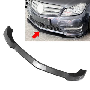 Front Bumper Spoiler For MBenz C Class W204 S204 Facelift 2011-14 Carbon Look - Picture 1 of 7