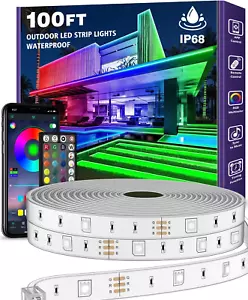 100Ft Outdoor LED Strip Lights Waterproof,Ip68 Waterproof with Bluetooth - Picture 1 of 7