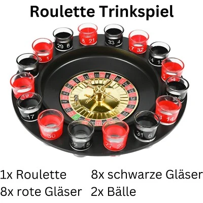 Roulette Trinkspiel Partyspiel Set Party Feier Casino Saufspiel Schnapsroulette - Bild 1 von 4