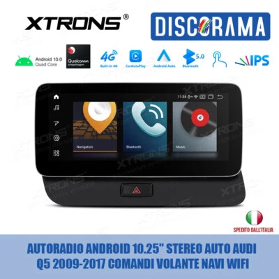 AUTORADIO ANDROID 10.25" STEREO AUTO AUDI Q5 2009-2017 COMANDI VOLANTE NAVI WIFI - Immagine 1 di 4