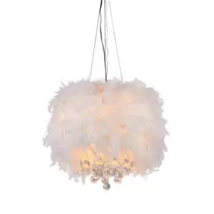 Warehouse of Tiffany Crystal Pendant 3-Light 15" Dimmable Glam Hardwired White - Picture 1 of 3