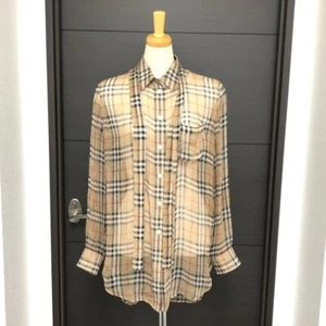 BURBERRY Check pattern see-through Blouse Shirt Long sleeve shirt - Bild 1 von 13