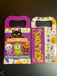 HALLOWEEN CARRY ALONG COLORING ACTIVITY PAD WITH CRAYONS GAMES PUZZLES KIDS FUN! - Imagen 1 de 4