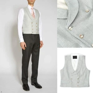 Herren Weste Fischgräte Anzug Jackett Sakko Formel Hochzeit Business Freizeit - Picture 1 of 12