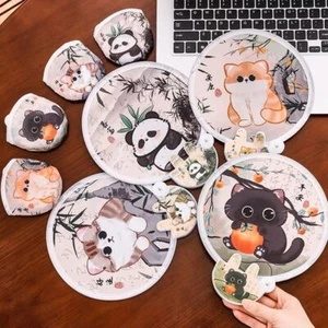 4Pcs Mini Round Pocket Fan Decorative Handheld Fan for Summer - Picture 1 of 12