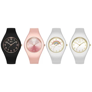 Waterproof Women Girls Soft Jelly Silicone Band Sports Analog Quartz Wrist Watch - Picture 1 of 21