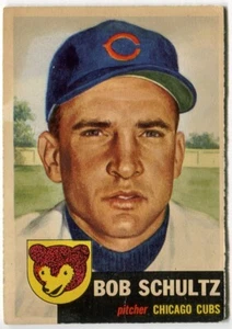 1953 Topps #144 Bob Schultz Chicago Cubs - Black Biography - Bild 1 von 2