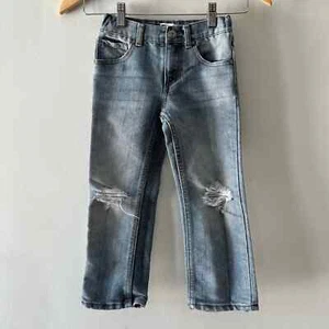 Epic Threads straight leg distressed jeans, sz 5, light wash, snap, adjustable - Picture 1 of 10