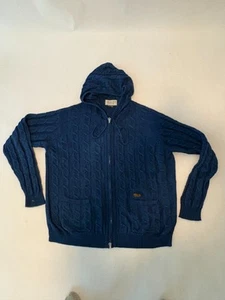 Used Neighborhood Cable Knit Hooded Sweatshirt - Blue - Size XL - Picture 1 of 6