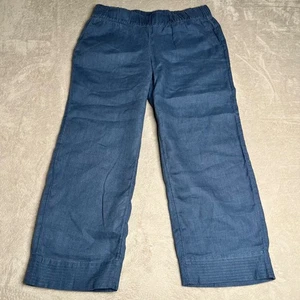 Pure Jill J Jill Leinen Wide Leg Cropped Hose Blau Pull On Damen XS Blau - Bild 1 von 10