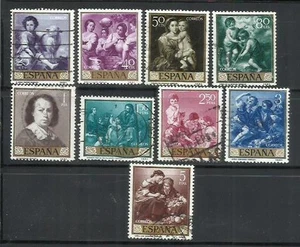 0845-SERIE COMPLETA ESPAÑA PINTURAS PINTORES MURILLO 1960 Nº 1270/1279 ARTE, FOT - Picture 1 of 1