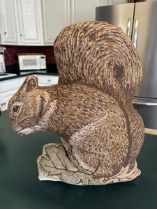 Vintage Wald Eichhörnchen geformt dekorativer Wandteppich Kissen Herbst groß 17,5" - Bild 1 von 10