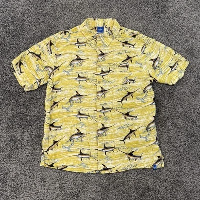 Мужская гавайская рубашка для рыбалки Guy Harvey с принтом в виде рыбы марлина большая вискоза - Изображение 1 из 4