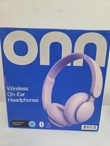 Wireless On-Ear Headphones W/ Built In Microphone Lilac Purple Open Box New - Picture 1 of 3