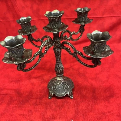 CANDELABRO DE CINCO BRAZOS METAL ORNAMENTADO Foto 1 de 4