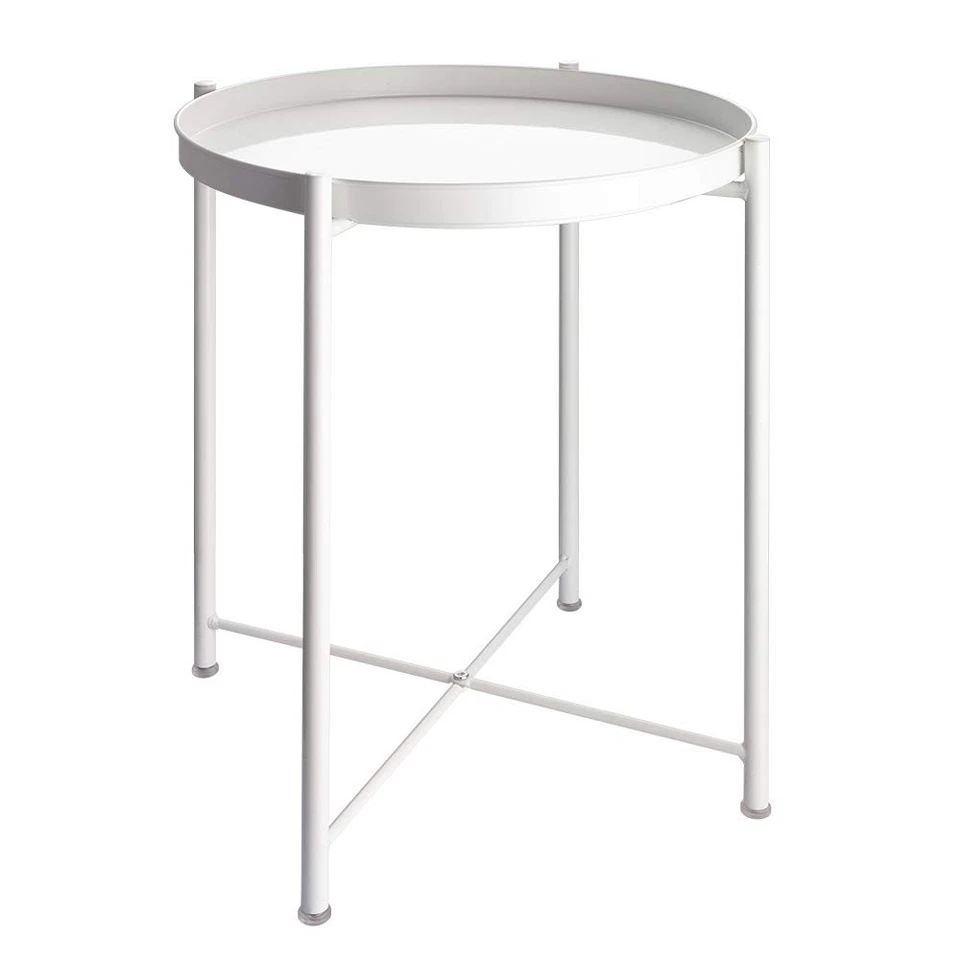 End Table,Folding Metal Side Table Waterproof Small Coffee Table Sofa Side Ta... - Image 1 of 4
