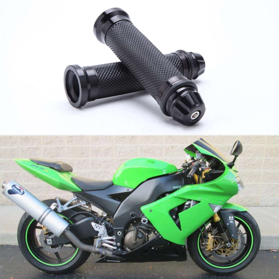 Empuñaduras de manillar CNC 7/8" 22 mm para Kawasaki Ninja 300 250R 900R ZX6R ZX10R  Foto 1 de 4