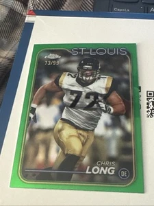 2024 Topps Chrome #103 Chris Long 73/99 green refractor 1 off from jersey number - Picture 1 of 2