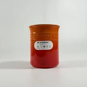 Le Creuset Utensil Holder 1L Stoneware Crock Kitchen Storage Flame Orange New - Picture 1 of 4