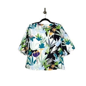Oliphant Popeline-Bluse Puffärmel Botanical Print Mehrfarbig Größe XS - Bild 1 von 4