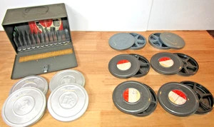 VTG Metal Film Reel Storage Case & 4 Castle Films & 6 Empty Reel/Canisters - Picture 1 of 18