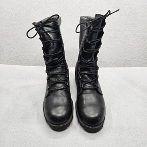 STIVALI DA COMBATTIMENTO MILITARI USA RO-SEARCH IN PELLE NERA LUCIDA 6,5R - Foto 1 di 21