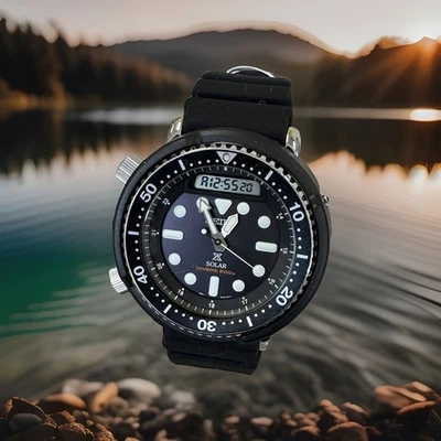 Seiko Arnie SNJ025 Hybrid Prospex Analog Digital 48mm Solar Diver Watch 200M - Image 1 of 4
