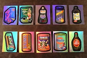 2007 Topps Wacky Packages ANS5 Series 5 RAINBOW FOIL STICKERS FULL SET of 10 nm+ - Picture 1 of 2