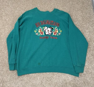 Vintage Disney 101 Dalmatians Embroidered Crewneck Sweatshirt Puppy Love Sz XL - Picture 1 of 7