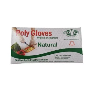 500 Pcs X Disposable Clear Poly Gloves Non-Sterile Polyethylene Latex Free - image 1 of 4