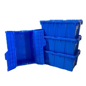 Caja de plástico UBMOVE con tapa 19,5x11,75x8,5 (paquete de 4, azul) - Imagen 1 de 6