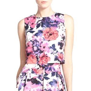  Eliza J Multicolor Floral Crop Top  Sz 4   #18  - Picture 1 of 1