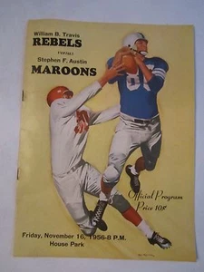 1956 STEPHEN F. AUSTIN H.S. VS WILLIAM B TRAVIS FOOTBALL OFFICIAL PROGRAM-TUB BP - Picture 1 of 4