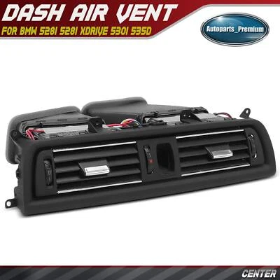 Center Dash AC Heater Air Vent Black and Chrome for BMW 528i 528i xDrive 530i - Image 1 of 4