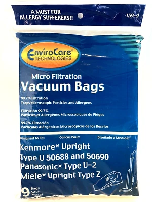 EnviroCare Micro Filtration for Kenmore Upright Type U 50688 and 50690, 9 Bags - Image 1 of 4