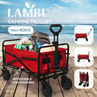 Lambu Garden Trolley Cart Foldable Picnic Wagon Outdoor Camping Trailer Red