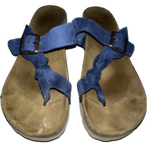 Mila Paoli Blue Braided Leather Sandals size 8 - Picture 1 of 7