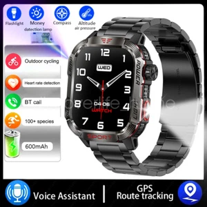 Rugged Smart Watch for Men with Bluetooth Call(Answer/Make Call) Waterproof USA - Picture 1 of 26