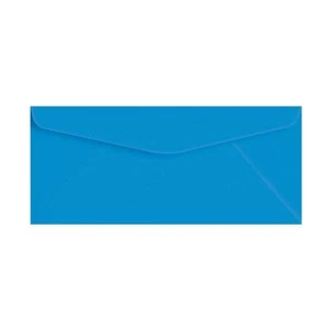 #10 Business Envelopes, 4 1/8 x 9 1/2, Standard Flap, Blue, 24w(90gsm), 100 Qty - Picture 1 of 1
